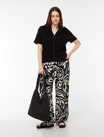 Pantalon large fluide imprimé