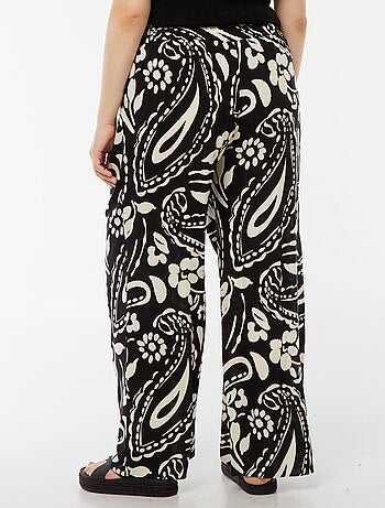 Pantalon large fluide imprimé