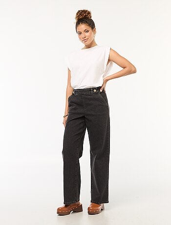 Pantalon large 'JDY' avec boutons décoratifs à la taille