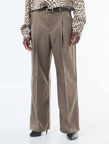 Pantalon large 'JDY' en flanelle avec ceinture