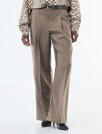 Pantalon large 'JDY' en flanelle avec ceinture