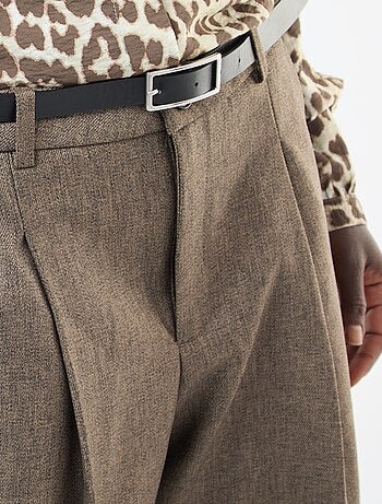 Pantalon large 'JDY' en flanelle avec ceinture