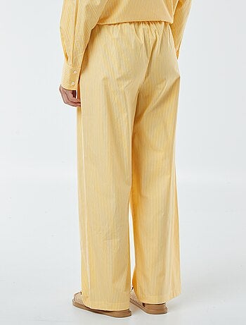 Pantalon large rayé en popeline