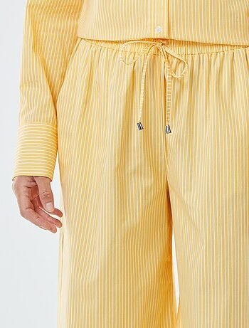 Pantalon large rayé en popeline