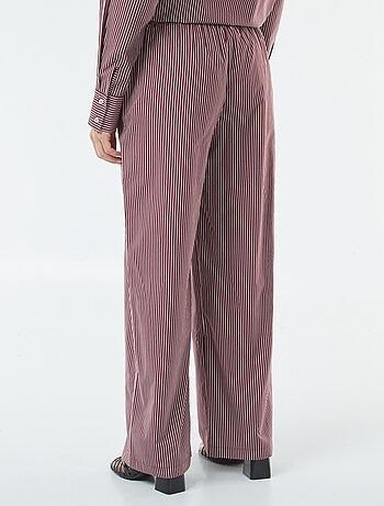 Pantalon large rayé en popeline
