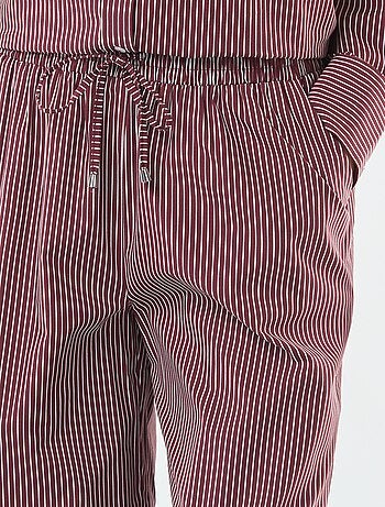 Pantalon large rayé en popeline