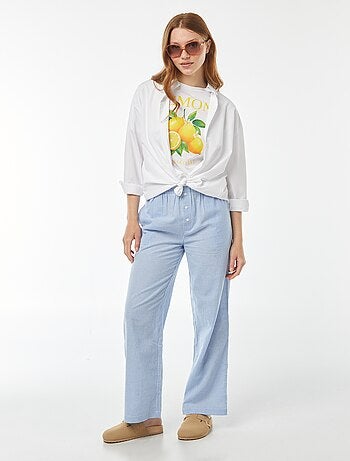 Pantalon large style pyjama
