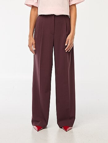 Pantalon large taille haute à 5 poches