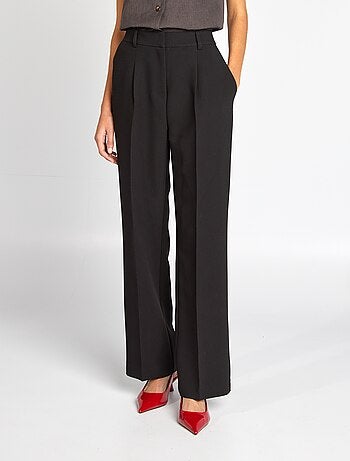 Pantalon large uni à taille haute