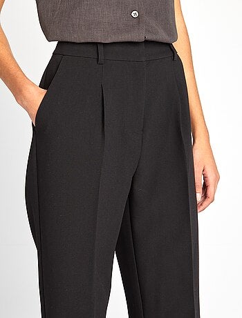 Pantalon large uni à taille haute