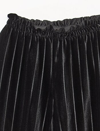 Pantalon large wide leg en maille velvet côtelé
