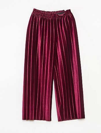 Pantalon large wide leg en maille velvet côtelé