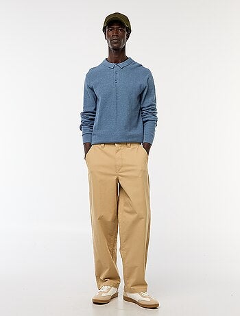 Pantalon large / wide leg uni en twill