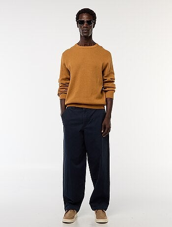 Pantalon large / wide leg uni en twill