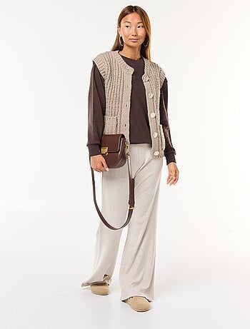 Pantalon larges en matière côtelée