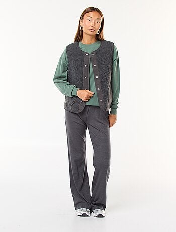 Pantalon larges en matière côtelée