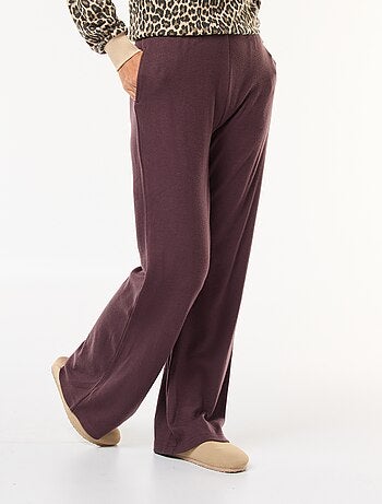 Pantalon larges en matière côtelée