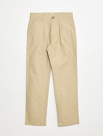 Pantalon léger effet lin en oxford