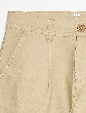 Pantalon léger effet lin en oxford