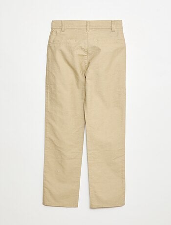 Pantalon léger effet lin en oxford
