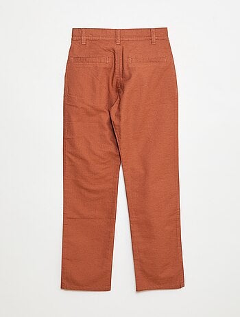 Pantalon léger effet lin en oxford