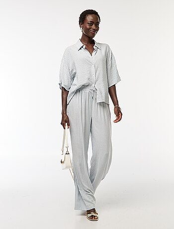 Pantalon léger et rayé coupe large