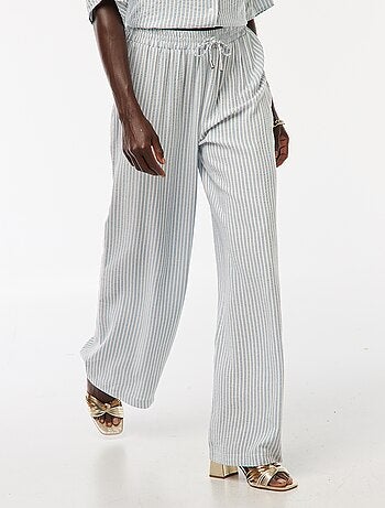 Pantalon léger et rayé coupe large