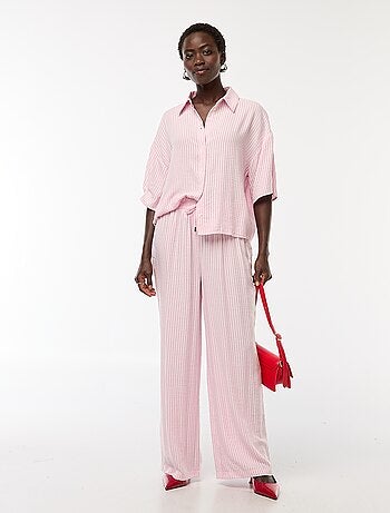Pantalon léger et rayé coupe large