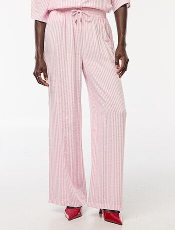 Pantalon léger et rayé coupe large