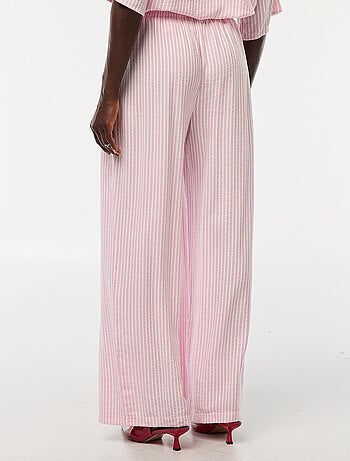 Pantalon léger et rayé coupe large