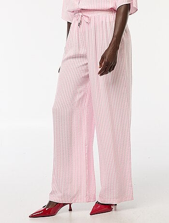 Pantalon léger et rayé coupe large
