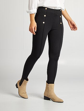 Pantalon legging avec boutons dorés fantaisies