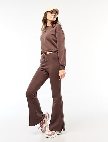 Pantalon maille lourde et douce coupe bootcut