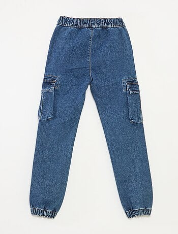 Pantalon multipoches en denim stretch - Coupe + ajustée