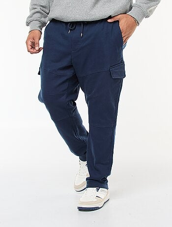 Pantalon multipoches uni avec ceinture élastiquée