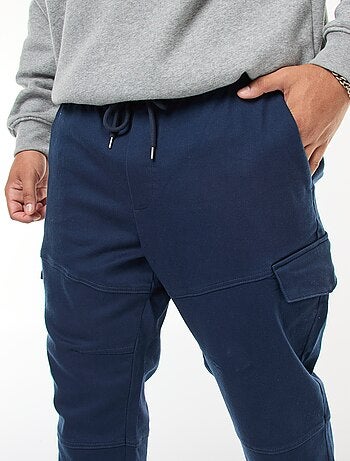 Pantalon multipoches uni avec ceinture élastiquée