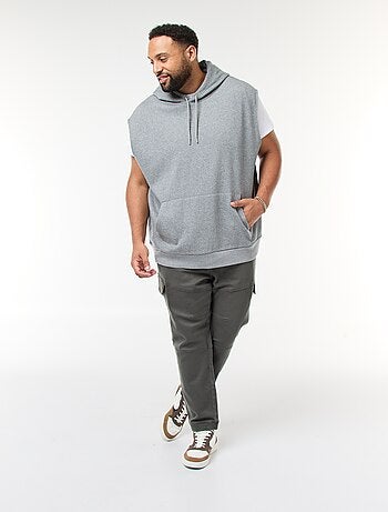 Pantalon multipoches uni avec ceinture élastiquée
