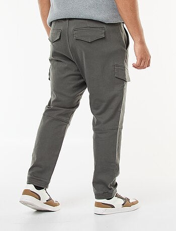 Pantalon multipoches uni avec ceinture élastiquée