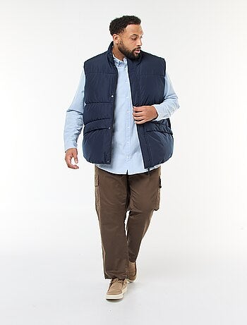Pantalon multipoches uni avec passant pour ceinture