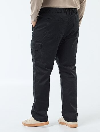Pantalon multipoches uni avec passant pour ceinture