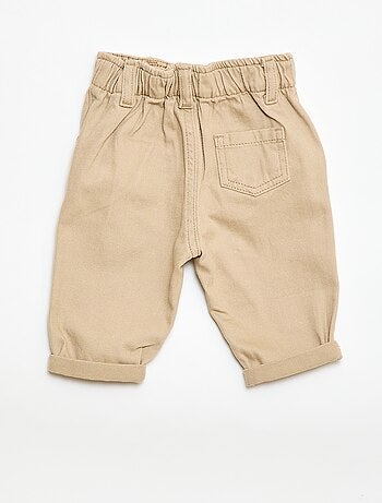 Pantalon paperbag en twill