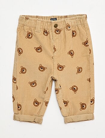 Pantalon paperbag en velours côtelé