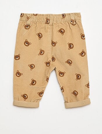 Pantalon paperbag en velours côtelé