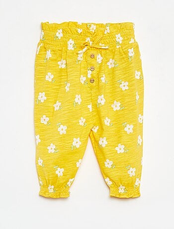 Pantalon sarouel chiné et imprimé