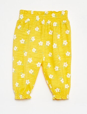 Pantalon sarouel chiné et imprimé