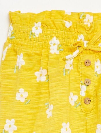 Pantalon sarouel chiné et imprimé