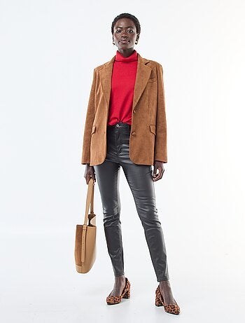 Pantalon skinny coated uni