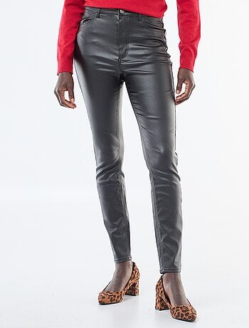 Pantalon skinny coated uni