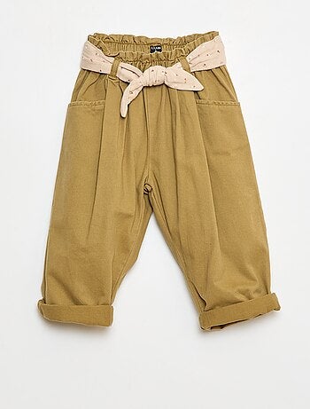 Pantalon twill avec ceinture