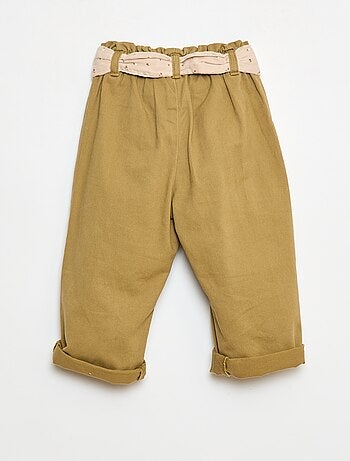 Pantalon twill avec ceinture